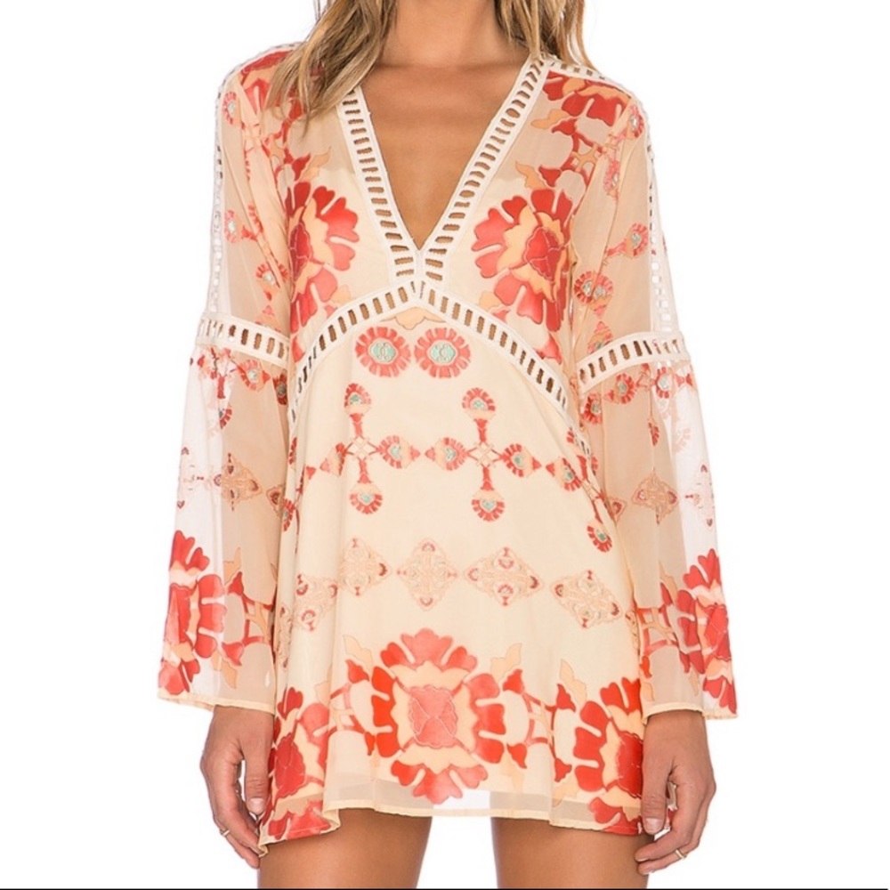 for love and lemons Barcelona orange dress